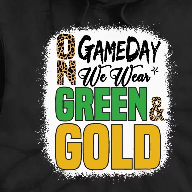 On Football We Wear Green And Gold Tie Dye Hoodie