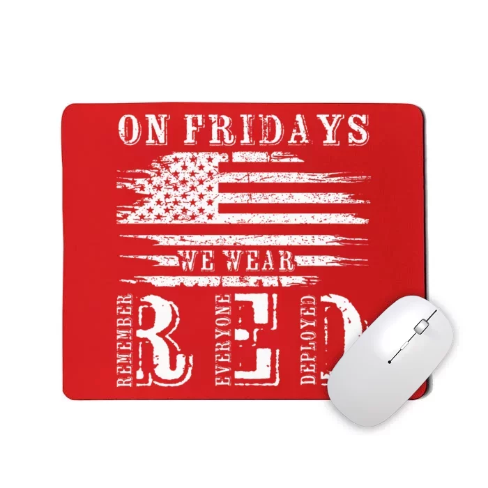 On Friday We Wear Red Retro USA Flag Military Supportive Mousepad