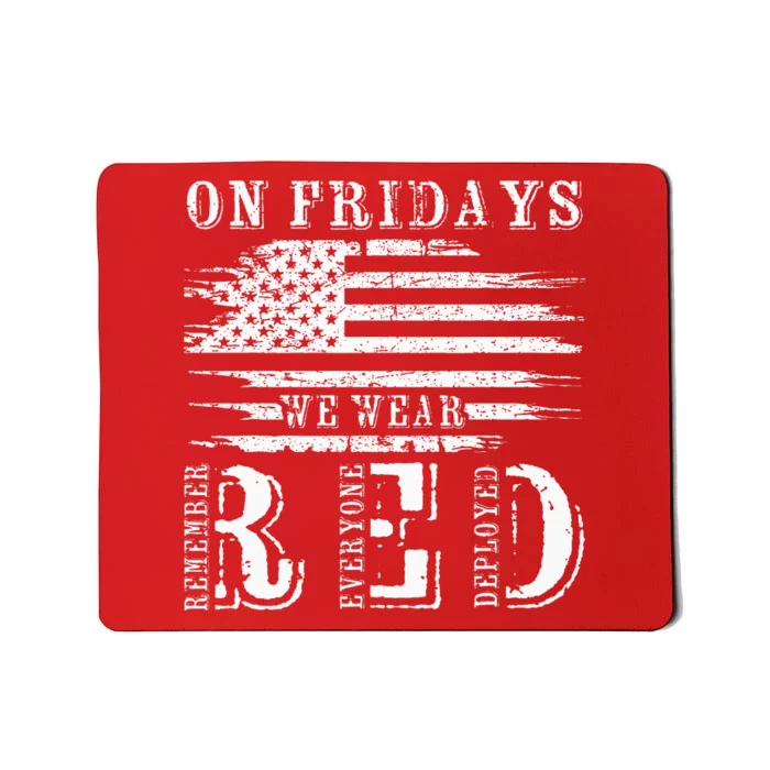 On Friday We Wear Red Retro USA Flag Military Supportive Mousepad