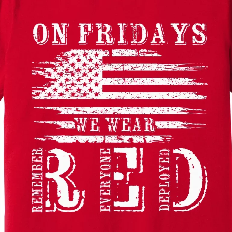 On Friday We Wear Red Retro USA Flag Military Supportive Premium T-Shirt