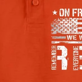 On Friday We Wear Red American Flag Military Supportive Dry Zone Grid Performance Polo