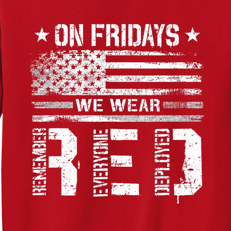 On Friday We Wear Red American Flag Military Supportive Sweatshirt