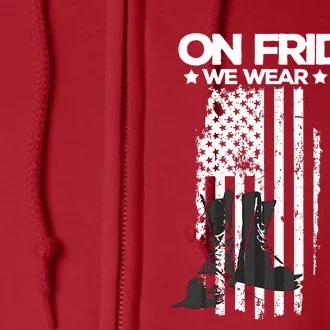 On Friday We Wear Red Veteran Red Friday US Flag Full Zip Hoodie