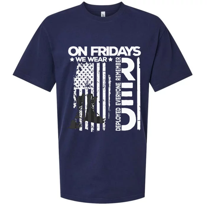 On Friday We Wear Red Veteran Red Friday US Flag Sueded Cloud Jersey T-Shirt