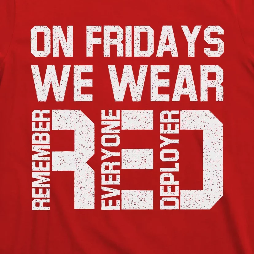 On Fridays We Wear Red Military Veteran Day US Flag T-Shirt