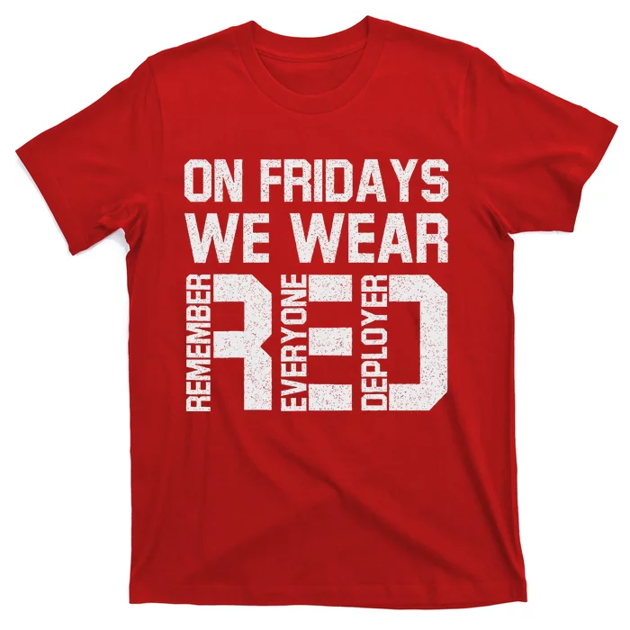 On Fridays We Wear Red Military Veteran Day US Flag T-Shirt