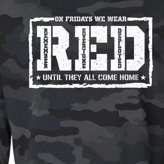 On Friday We Wear Red American Military Support Red Friday Cropped Pullover Crew