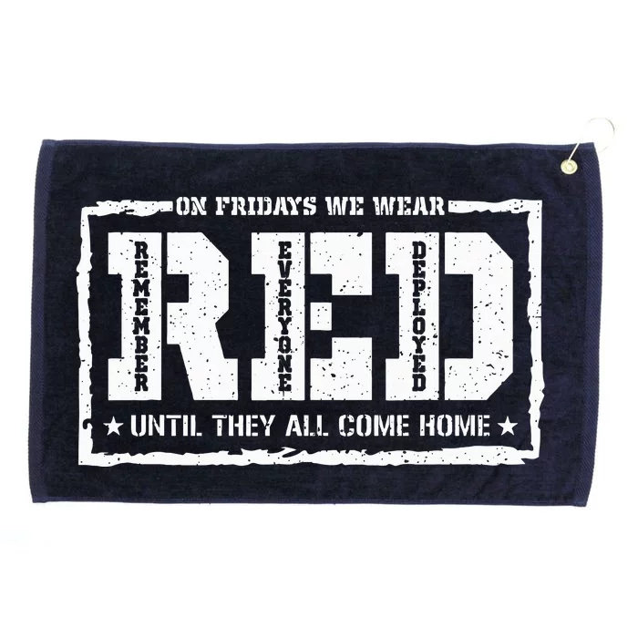 On Friday We Wear Red American Military Support Red Friday Grommeted Golf Towel