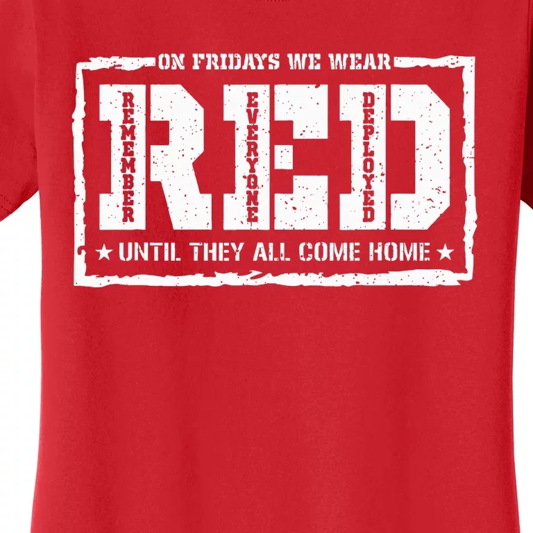 On Friday We Wear Red American Military Support Red Friday Women's T-Shirt