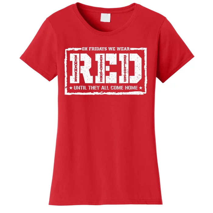 On Friday We Wear Red American Military Support Red Friday Women's T-Shirt