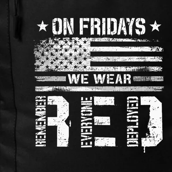 On Friday We Wear Red American Flag Military Supportive Daily Commute Backpack