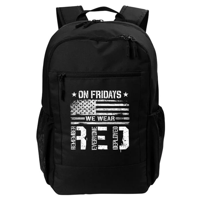 On Friday We Wear Red American Flag Military Supportive Daily Commute Backpack