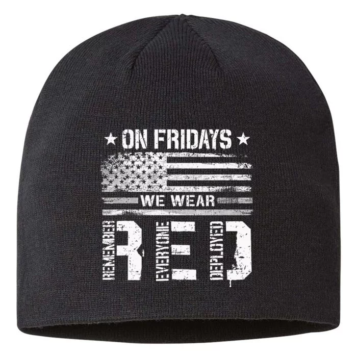 On Friday We Wear Red American Flag Military Supportive 8 1/2in Sustainable Knit Beanie