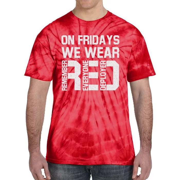 On Fridays We Wear Red Military Veteran Day US Flag Tie-Dye T-Shirt