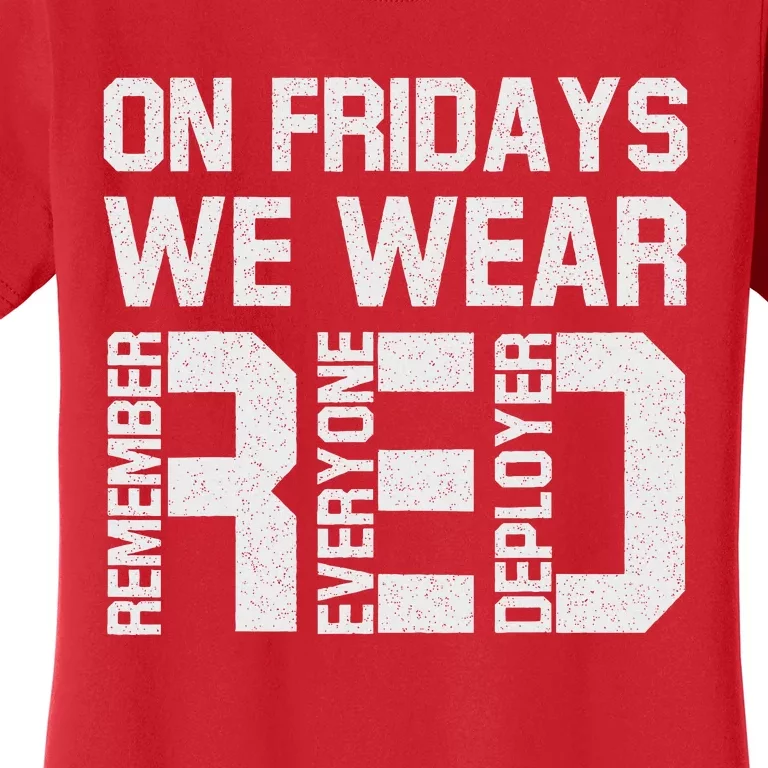 On Fridays We Wear Red Military Veteran Day US Flag Women's T-Shirt