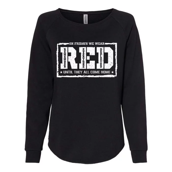 On Friday We Wear Red American Military Support Red Friday Womens California Wash Sweatshirt