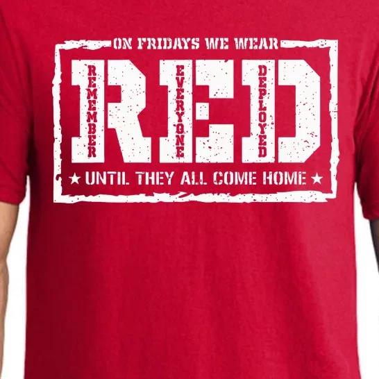 On Friday We Wear Red American Military Support Red Friday Pajama Set