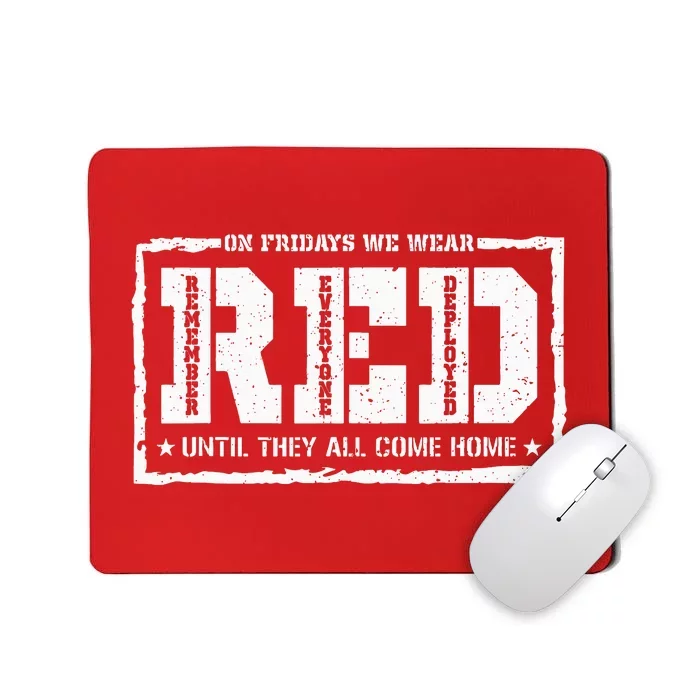 On Friday We Wear Red American Military Support Red Friday Mousepad