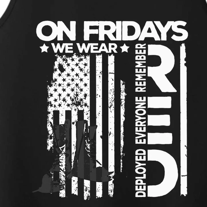 On Friday We Wear Red Veteran Red Friday US Flag Performance Tank