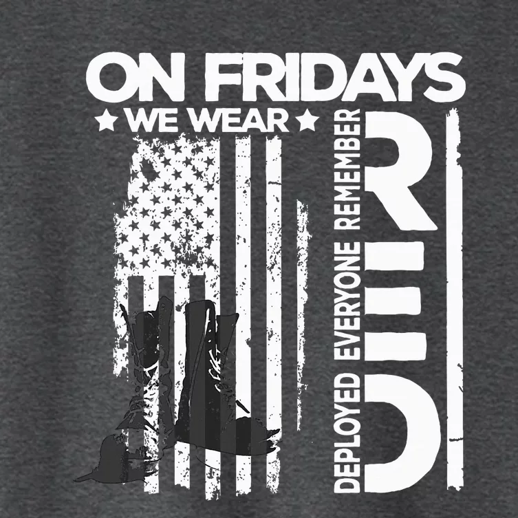 On Friday We Wear Red Veteran Red Friday US Flag Women's Crop Top Tee