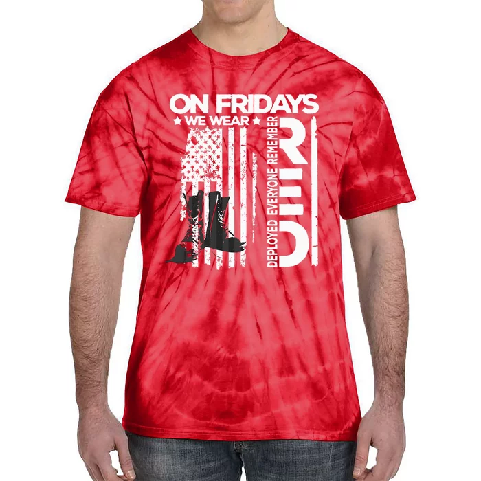 On Friday We Wear Red Veteran Red Friday US Flag Tie-Dye T-Shirt