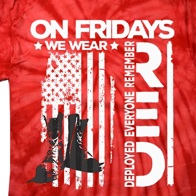 On Friday We Wear Red Veteran Red Friday US Flag Tie-Dye T-Shirt