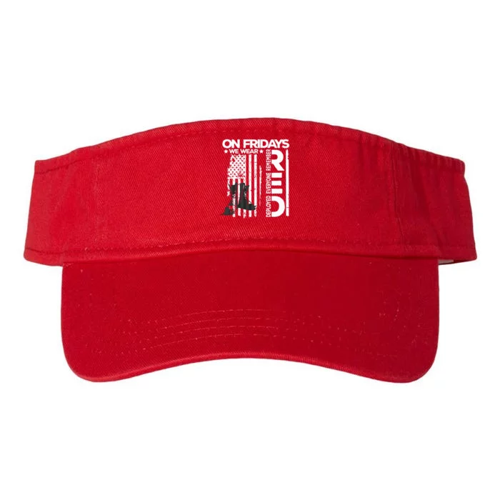 On Friday We Wear Red Veteran Red Friday US Flag Valucap Bio-Washed Visor