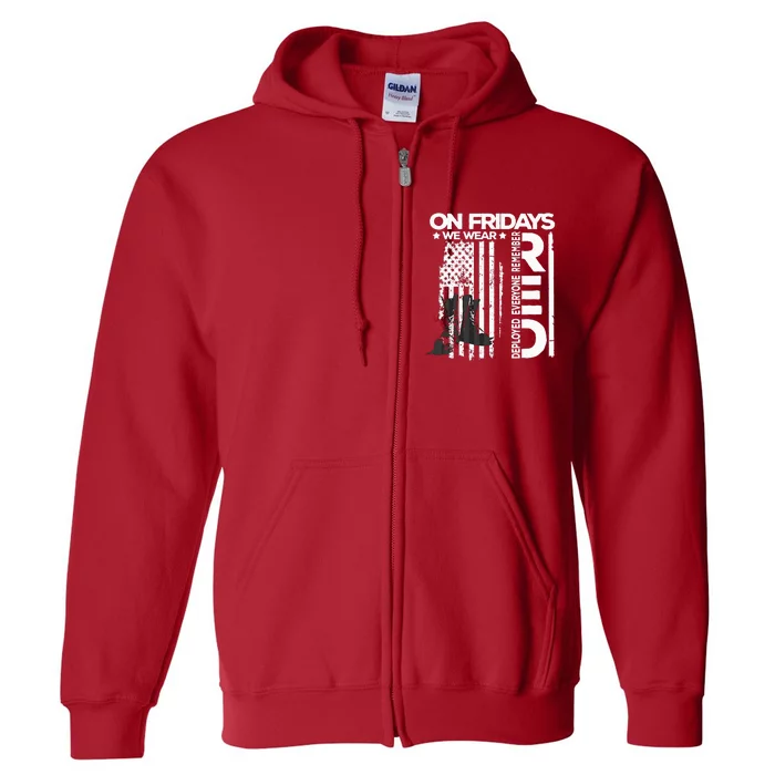 On Friday We Wear Red Veteran Red Friday US Flag Full Zip Hoodie