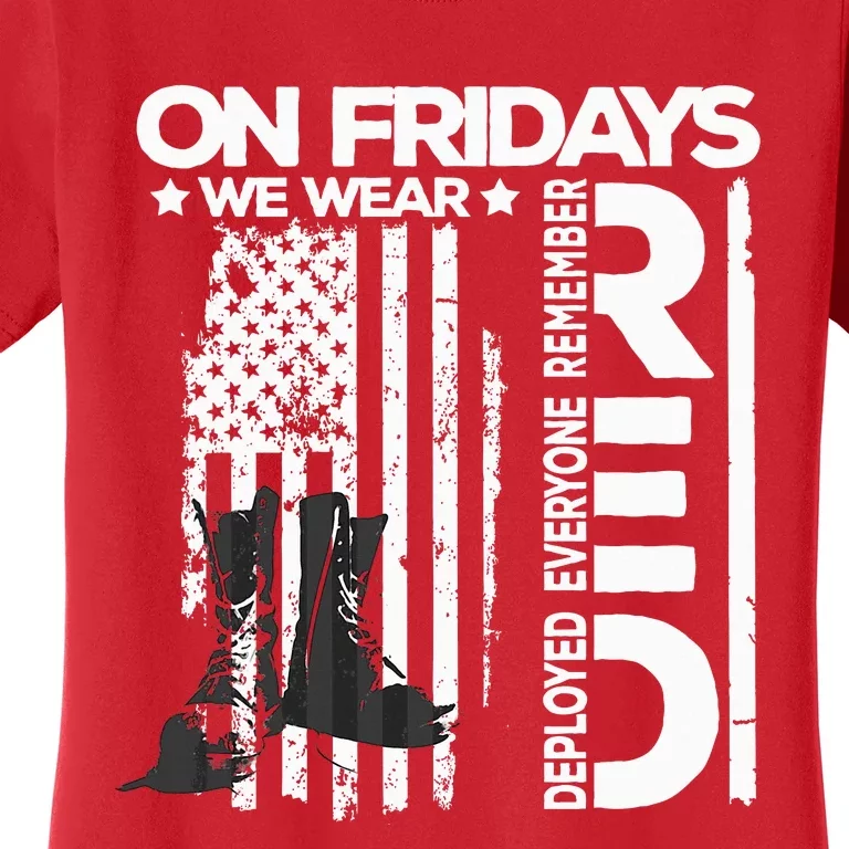 On Friday We Wear Red Veteran Red Friday US Flag Women's T-Shirt