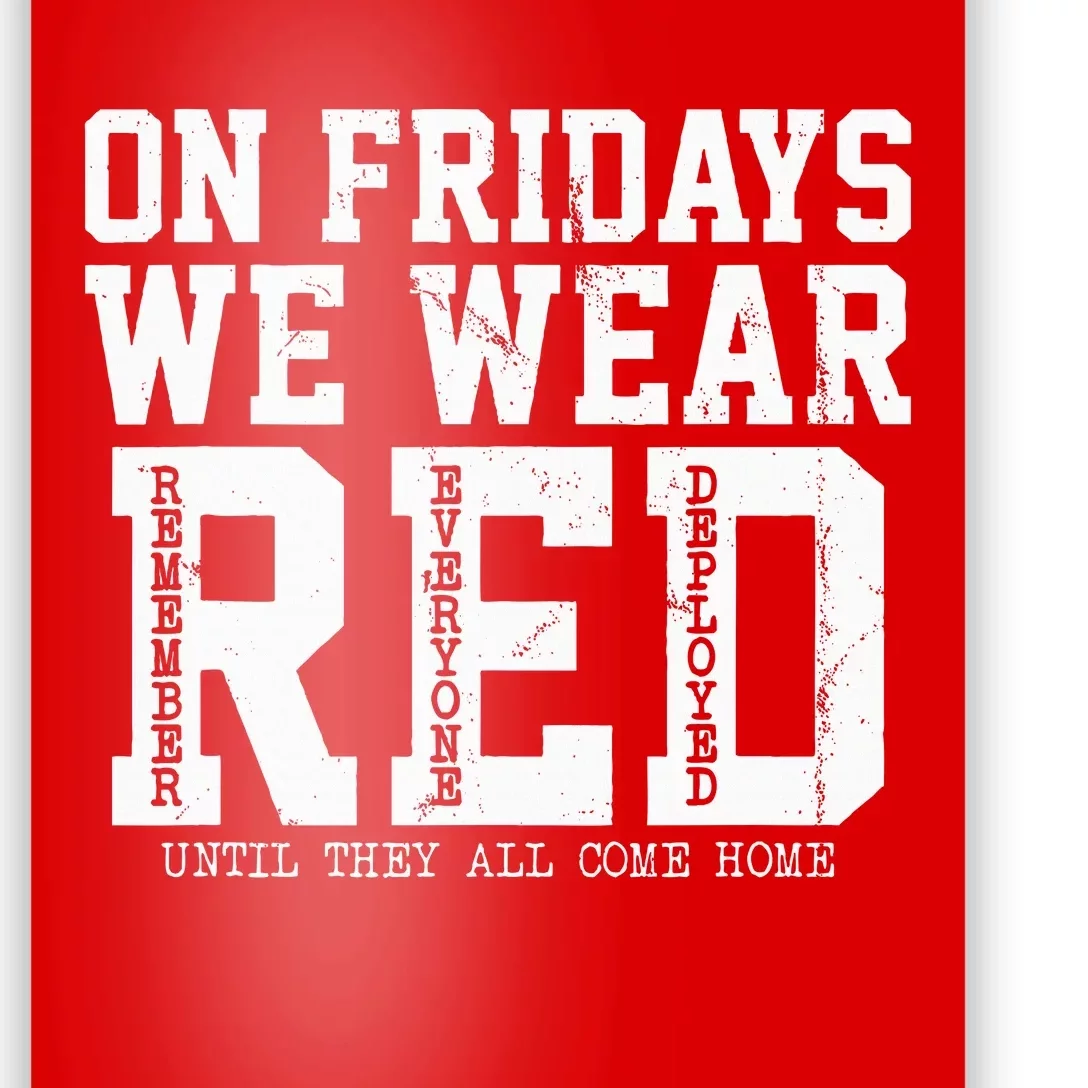 On Fridays We Wear Red Military Support Distressed Poster