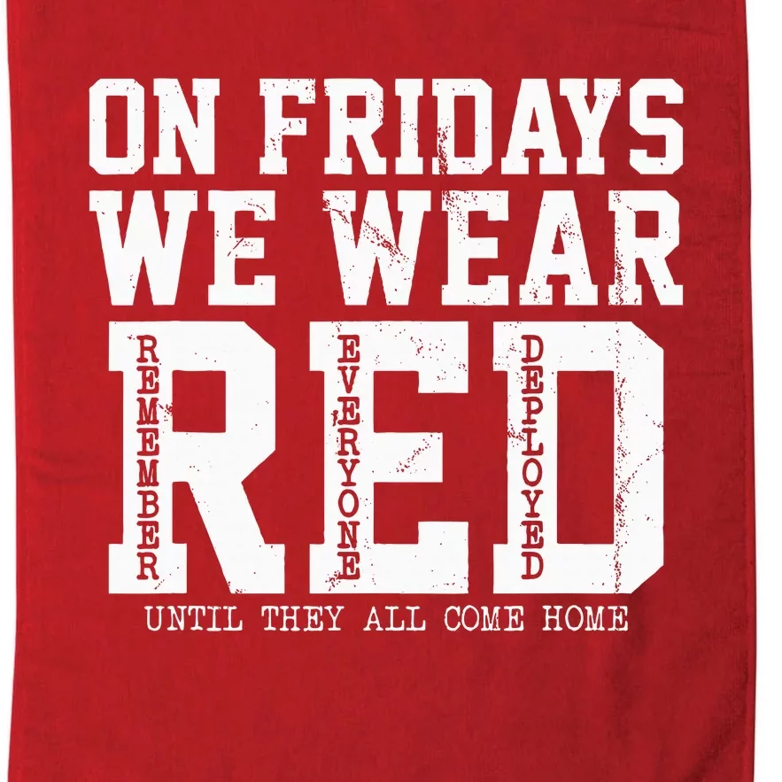 On Fridays We Wear Red Military Support Distressed Platinum Collection Golf Towel