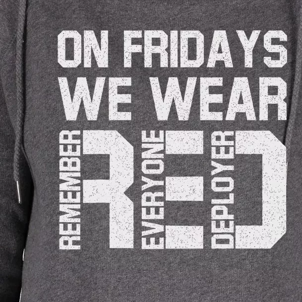 On Fridays We Wear Red Military Veteran Day US Flag Womens Funnel Neck Pullover Hood