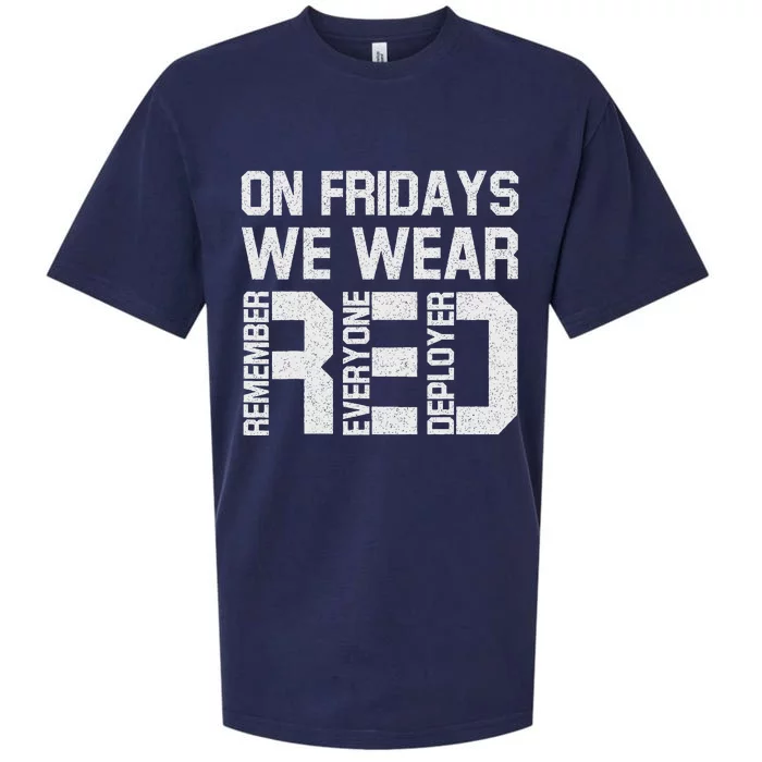 On Fridays We Wear Red Military Veteran Day US Flag Sueded Cloud Jersey T-Shirt