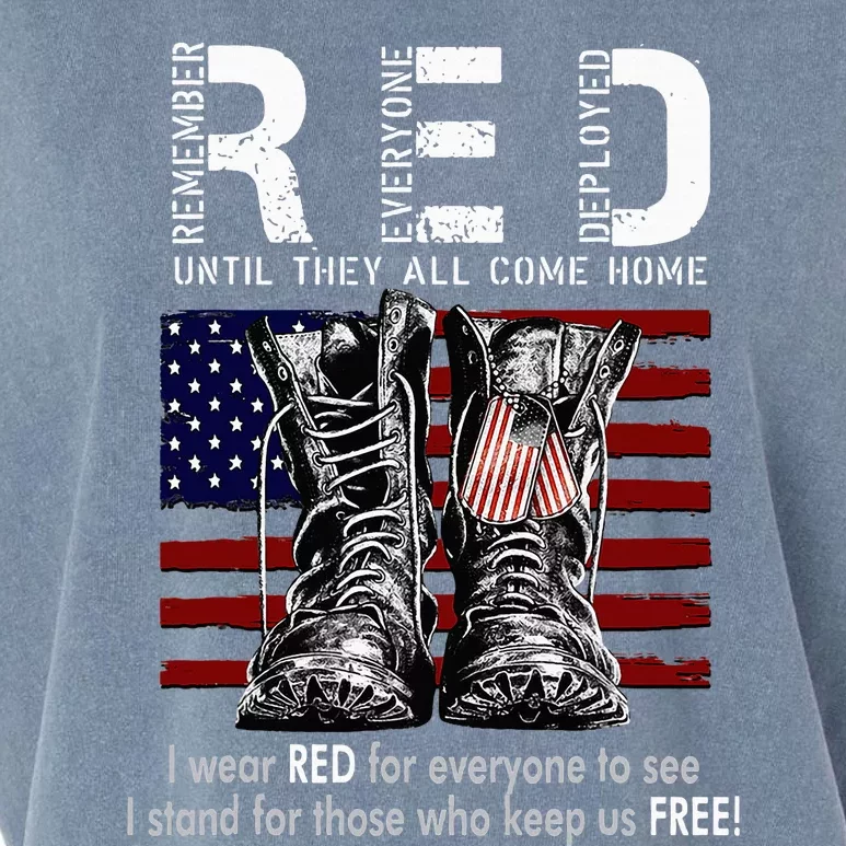 On Friday We Wear Red Remember Everyone Deployed Garment-Dyed Women's Muscle Tee