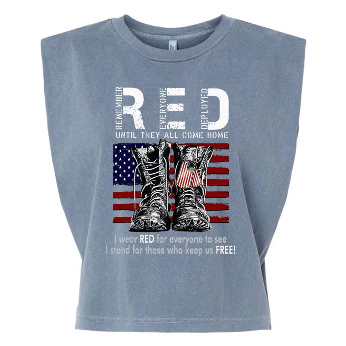 On Friday We Wear Red Remember Everyone Deployed Garment-Dyed Women's Muscle Tee