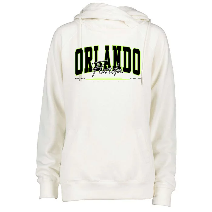 Orlando Florida Worldwide Division Womens Funnel Neck Pullover Hood