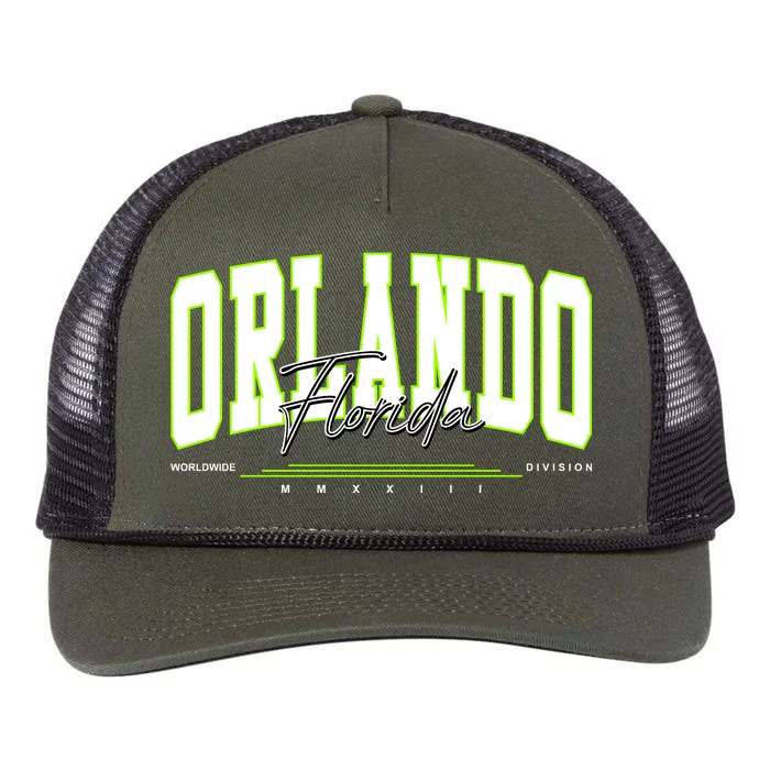 Orlando Florida Worldwide Division Retro Rope Trucker Hat Cap