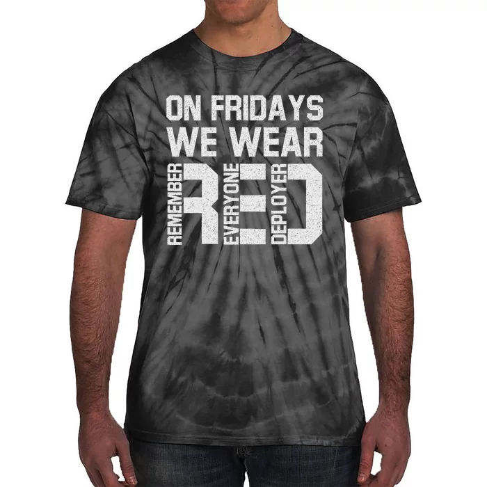 On Fridays We Wear Red Military Veteran Day Us Flag Tie-Dye T-Shirt