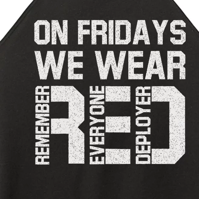 On Fridays We Wear Red Military Veteran Day Us Flag Women’s Perfect Tri Rocker Tank