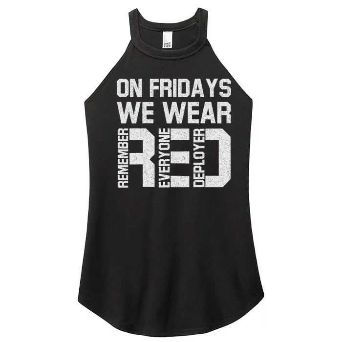 On Fridays We Wear Red Military Veteran Day Us Flag Women’s Perfect Tri Rocker Tank