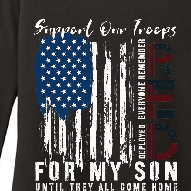 On Friday We Wear Red For My Son Military Support Us Flag Womens CVC Long Sleeve Shirt