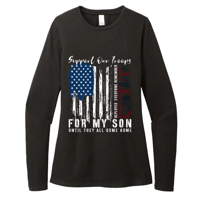 On Friday We Wear Red For My Son Military Support Us Flag Womens CVC Long Sleeve Shirt