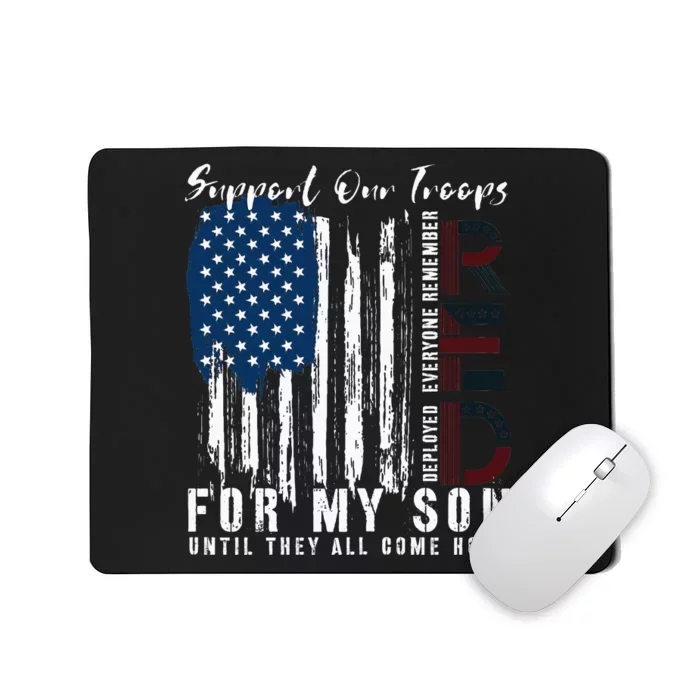 On Friday We Wear Red For My Son Military Support Us Flag Mousepad