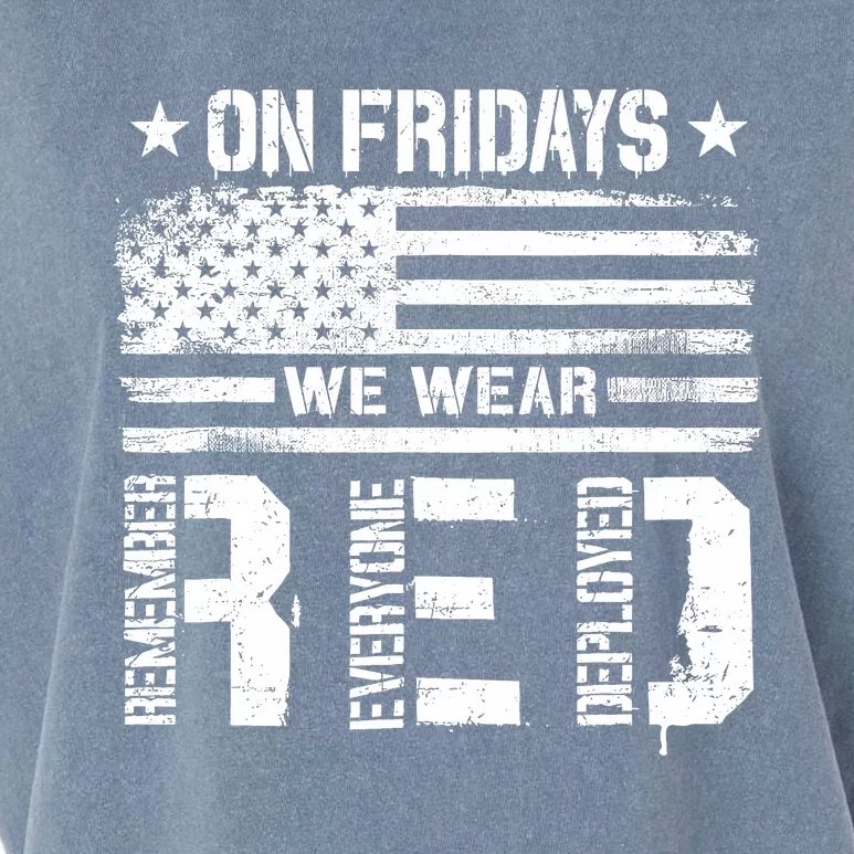 On Friday We Wear Red American Flag Military Supportive Garment-Dyed Women's Muscle Tee