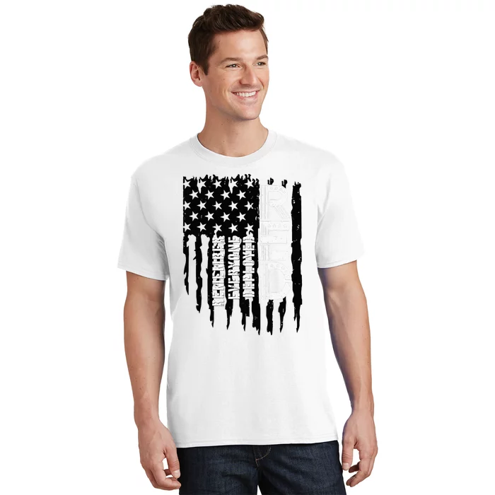 On Friday We Wear Red Friday Military Support Troops Us Flag T-Shirt