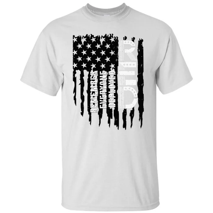 On Friday We Wear Red Friday Military Support Troops Us Flag Tall T-Shirt