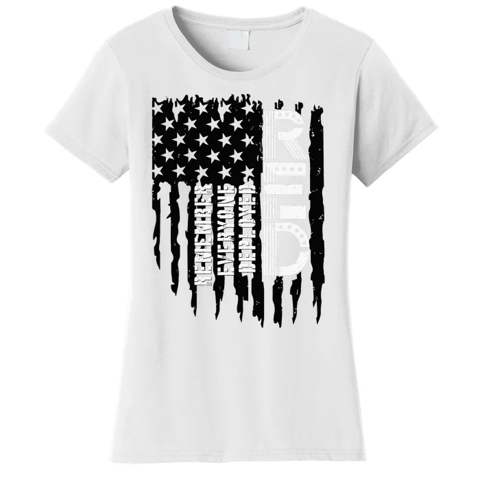 On Friday We Wear Red Friday Military Support Troops Us Flag Women's T-Shirt