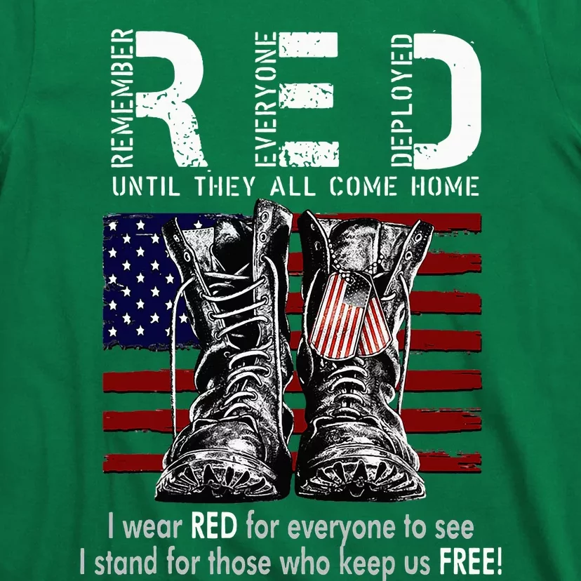 On Friday We Wear Red Remember Everyone Deployed Usa Flag T-Shirt