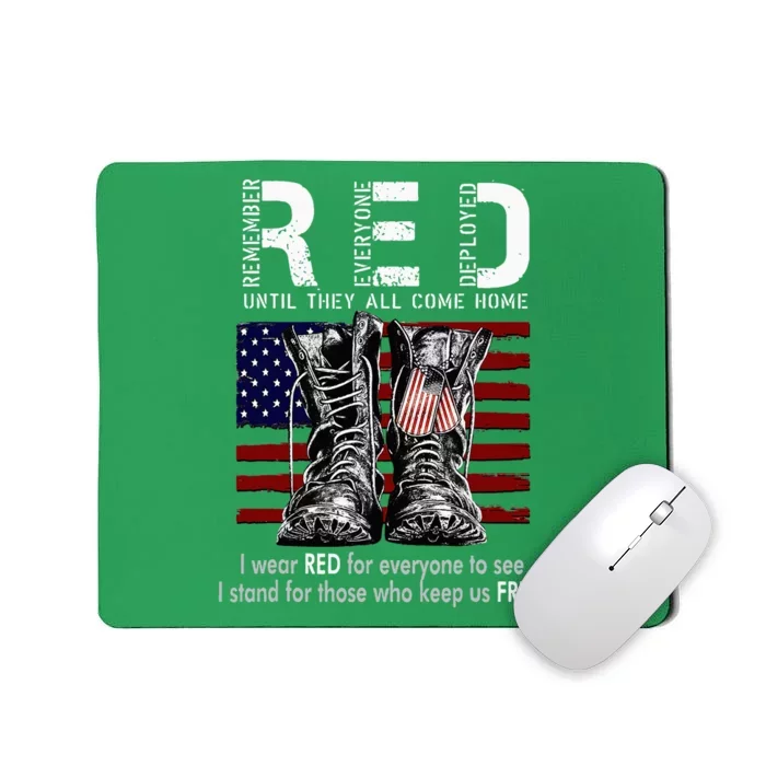 On Friday We Wear Red Remember Everyone Deployed Usa Flag Mousepad