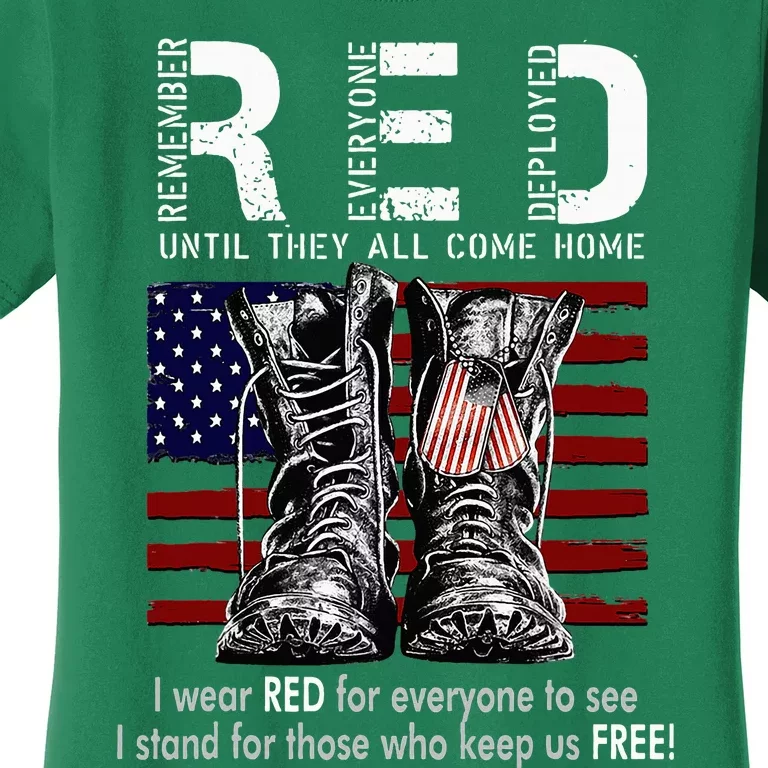 On Friday We Wear Red Remember Everyone Deployed Usa Flag Women's T-Shirt